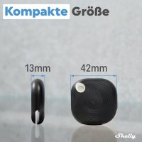 Shelly Blu Button Tough Schwarz | Intelligente Bluetooth-Taste zur Aktivierung von Aktionen und Szenen | Multi-Klick-Aktivierung | Sofortige Reaktionszeit | Schutzklasse IP54 | iOS-Android-App