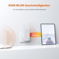 Tenda WLAN Verstärker A9, N300 WLAN Repeater mit 3dbi-Antennen, Signalverstärker mit WPS, WiFi Extender, Signalstärkeanzeige, hohe Reichweite und Wanddurchdringung, kompatibel mit Allen WLAN Routern