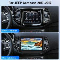 NHOPEEW Autoradio für Jeep Compass 2017-2019 mit Carplay und Android Auto - 10.1 Touchscreen Radio Unterstützung WiFi GPS Mirror Link EQ Split Screen + Rückfahrkamera