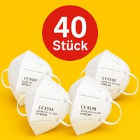 SIMPLECASE 40x FFP2 Maske, CE 0598, Atemschutzmaske,...